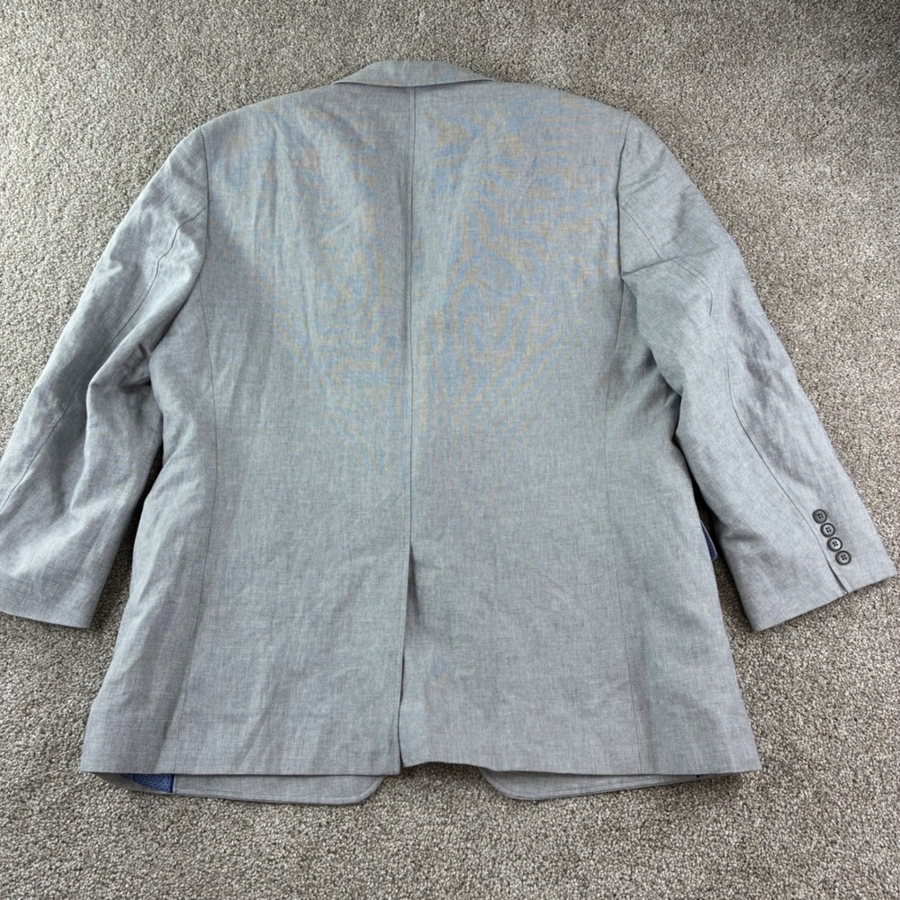 Banana Republic Blazer Mens 48R Gray Linen Cotton Tailored Fit Italian Fabric - Picture 11 of 11